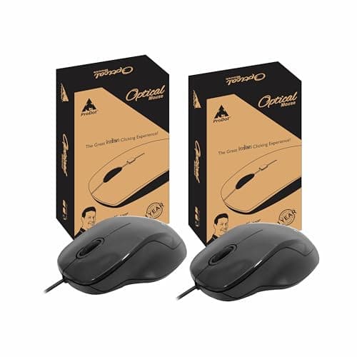 ProDot High-Performance Wired Mouse - Ergonomic Design, Precise Tracking, Universal Compatibility - Ideal for PC, Mac, Gaming, and Office Use (Pack of 2)