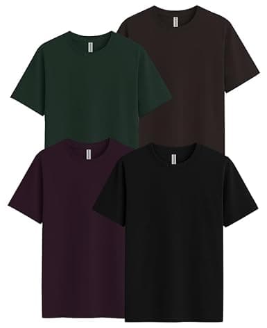 Sleepynuts Men's Regular Fit Round Neck Half Sleeves Solid Casual Wear T-Shirt