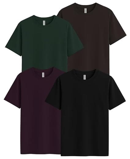 Sleepynuts Men's Regular Fit Round Neck Half Sleeves Solid Casual Wear T-Shirt