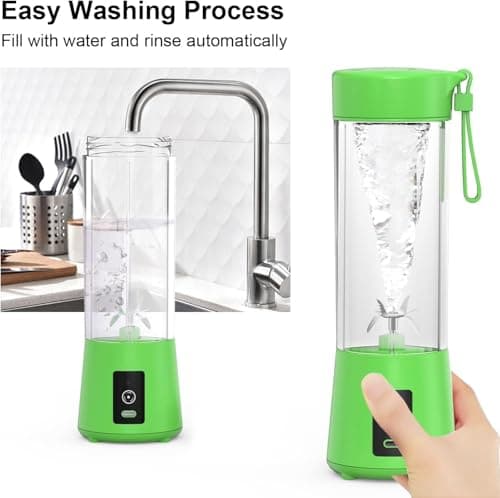 New Portable Electric Nail Drill Juicer 380ML USB Rechargeable Blender Heavy Duty Juicer, 6 Blades, Mini Handheld Fruit Hand Mixer for Home & Outdoor Use (Multicolor) 5