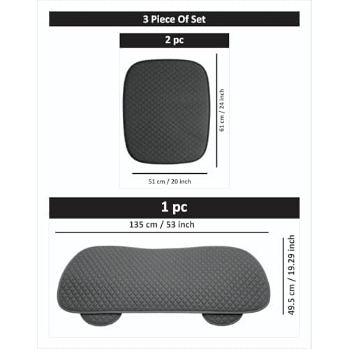 AURAFRESH Car Seat Protector Cushions Cover, Airbag friendaly. (Gray, 3PC Rear SEAT) 2