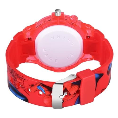Shocknshop Boy's Led Analog Cartoon Multi Colors Lights Nylon Watch -W336 (Red) 3