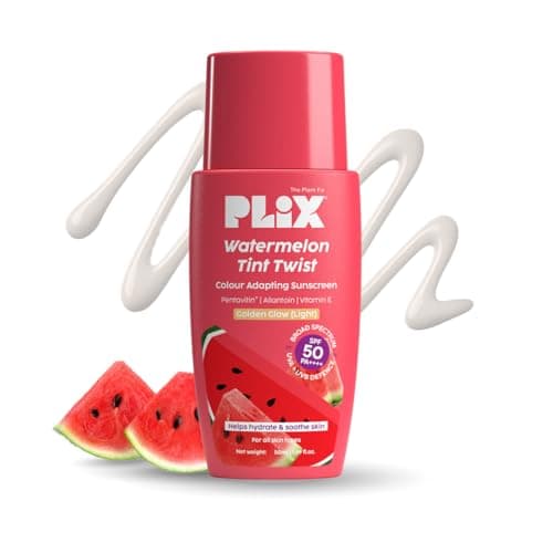 PLIX - THE PLANT FIX Watermelon Tint Twist Color-Adapting Sunscreen | For light coverage & instant glow | SPF 50 PA++++ | Pentavitin®, Suncat DE™ | Sun Damage & Tan Repair | low to medium coverage | L