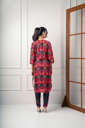India Circus by Krsnaa Mehata Red Paisleys Co-Ord Set Size 46 for Women Stylish Kurta Set Ethnic Printed Co-Ord Set 4
