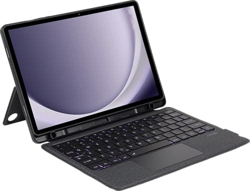 RTSY Kickstand Combo Keyboard case for Samsung Galaxy Tab A9 Plus / A9+ (11 Inch) with 7-Colors Backlit, Multi-Touch Trackpad, Dual Orientation,Magnetic Detachable Bluetooth Keyboard Cover, Pen Holder