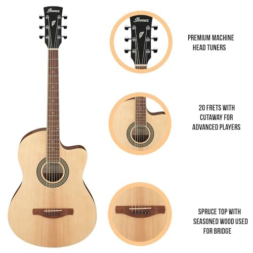 Ibanez MD39C OPN Acoustic Guitar – 39" Cutaway Design, Spruce Top, Rosewood Fingerboard, Expert-Checked, Beginner-Friendly, Made for India 4