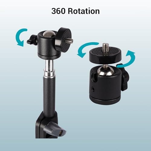 ZEBRONICS PSH01, Projector Tripod Stand, 360° Rotatable, Foldable and Portable Design, Metal Body, 4 Level Height Adjustment, Supports Upto 5kg, Easy to Setup, with 6.35 mm Mounting Screw 5