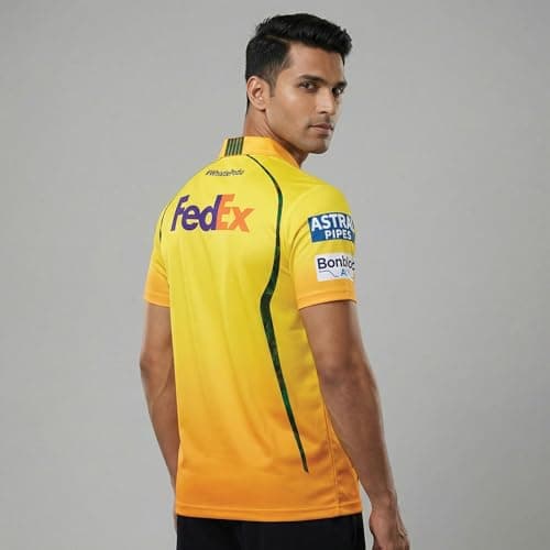 playR x Chennai Super Kings Original Fan Jersey IPL 2026 – Adult Plain Half Sleeve CSK Cricket T-Shirt, Regular Fit Sportswear Tee for Training, Outdoor & Match Day Activewear for All Season 4