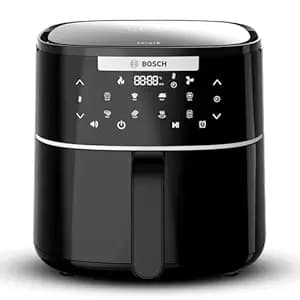 Bosch CrispMaxx Digital Air Fryer 4L | Touch Panel | Adjustable Grid | 6 Preset Menu | Preheat and Keep Warm Function | Alarm Reminder | Uses Upto 95% Less Oil | 2-Year Warranty | Black【MAF240B0IN】