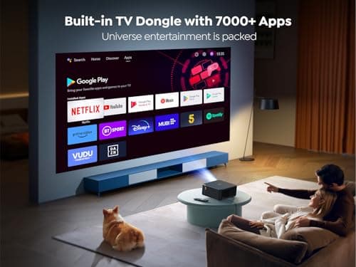 Yaber K2s Projector with Android TV, 800ANSI WiFi6 Bluetooth, Dolby Audio, Auto Focus & Keystone, Native 1080P 4K Supported, Movie Projector with Netflix 7000+ Apps (Yaber K2s International) 3