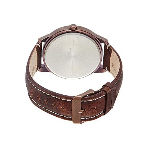 TIMEX Analog Watch for Man with Brown Round Dial & Brown Leather Strap Band Water Resistant Men's Wrist Watches - TW000U914 2