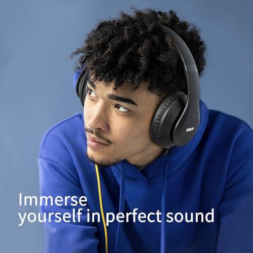 Uliptz Wireless Bluetooth Headphones, 65H Playtime, 6 EQ Sound Modes, HiFi Stereo Over Ear Headphones with Microphone, Foldable Lightweight Bluetooth 6.0 Headset for Travel/Office/Cellphone/PC 5