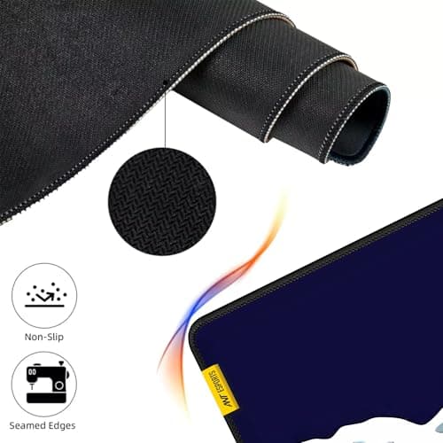 Ant Esports Snow Dragon Unique Mouse Pad Gaming Mouse Pad Extended Mouse Mat for Mouse Keyboard with Stitched Edges Waterproof Non-Slip Base Mousepads for Office Home Shop Gaming Extra Large_Blue 3