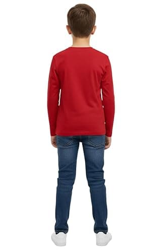 Gojo Satoru Split Face Printed Cotton Full Sleeve T-Shirt for Kids-G7 Red 2