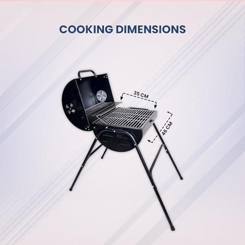Peng Essentials Compact Barbecue Grill for Home - Barrel Style Charcoal BBQ - Easy to Assemble,A Well-Built Stand,Even Heat Distribution 4