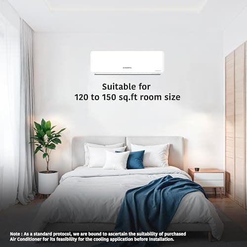GENERAL 1 Ton BEE 2026 5 Star Rated, Inverter Split AC (Copper, 3520W, Powerful Cooling, 10m Long Reach Airflow, 55°C Max, Suitable for 120~150 Sft, ASGG12CGAB-B, White, Free Standard Installation) 5