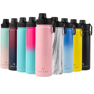 SOLARA Insulated Water Bottle 650ml, Hot Water Bottle, Thermosteel Water Bottles for Travel, Home, Office, School, Gym, Adults, Water Bottle Hot and Cold, Sipper Bottle, Angle Pink