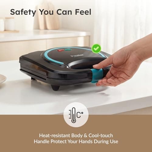 Prestige PGMFB (D) 800W Sandwich Toaster with die cast aluminium grill plates|Power indicators|Non-stick coating|Black|1 year warranty 5