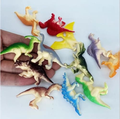 12-Pcs Realistic Dinosaur & Dragon Toy Set for Kids 2+ Years | Small-Size Roaring Dino Figures | Safari Action Animal Figurines | Educational Pretend Play | Birthday & Return Gifts for Boys & Girls 5