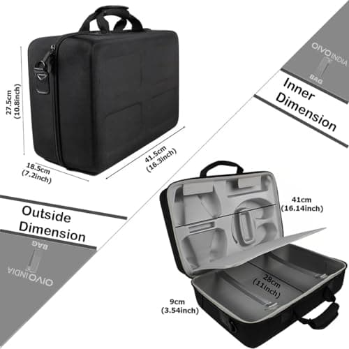 OIVO INDIA Hard Shell Water-Resistant PS5 Carrying Bag for PlayStation 5 Disc/Digital Version with Black Controller Case (Pack of 2) 2