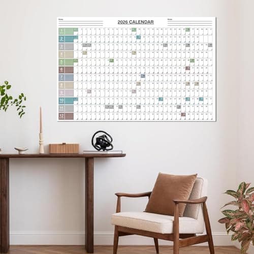 Accuprints 2026 Yearly Planner - Calendar in One Page, January - December, 20 x 30 inch, Thick Paper, Perfect for Keeping Track of Important Dates and Schedules-EASY to Write on it 2