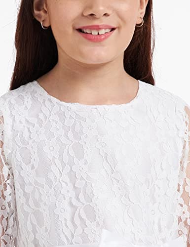 A.T.U.N. Girls Double Bow Dress White 5