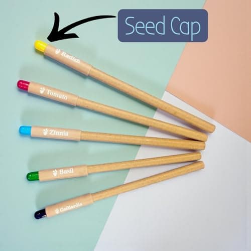 Sow and Grow Plantable Recycled Seed Paper Pen with Seed-Filled Cap (Pack of 10 Individually Packed Single Pens) Assorted Seeds | Eco Friendly Stationary for Corporate Gifting, Return Gifts 3