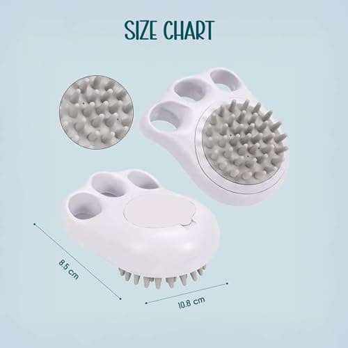 Tilting Heads FoamFlow Bath Brush for Dogs & Cats – 2-in-1 Pet Bath Brush with Shampoo Dispenser, Soft Silicone Bristles, Gentle Massage & Easy Cleaning 3