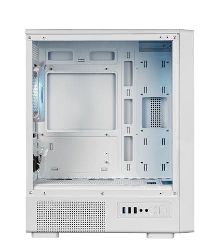 Circle Gladius M1 Mid- Tower Computer Case | Gaming Cabinet - White| Support M-ATX, ITX | Pre- Installed 3 x 120mm Front and 1 x 120mm Rear RGB Mirror Fans 3