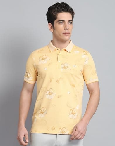 Monte Carlo Men's Regular Fit Polo T-Shirt | Half Sleeve | Printed Collared Tee | Casual Everyday Wear | Stylish & Comfortable Tshirt for Men Yellow XXL (Pack 1) 2