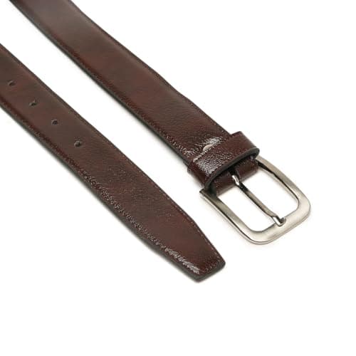 TYBELT PU Leather Belt for Men – Classic Brown Belt with Polished Finish, Pin Buckle, Adjustable Fit Up to 42 Inches – Stylish Formal & Casual Accessory 4