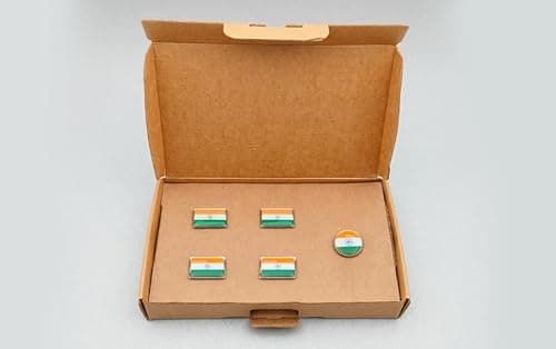Indian Flag Magnetic Rectangular Lapel Pins | Set of 5 3