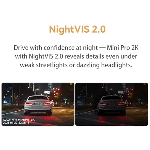 DDPAI 2K QHD Dash Cam for Car [2026 Edition], with 1440p Camera | Emergency Accident Lock | Wi-Fi & App Control | Super Night Vision | 140° Wide Angle | G-Sensor | Built-in Capacitor, Mic 3
