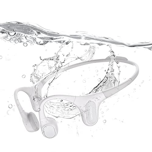 mojawa Run Plus Bone Conduction Headphones, Open-Ear Bluetooth Headphones, 32GB MP3 Player, IP68 Waterproof Swimming Earbuds, Deep Bass, Secure Fit for Running, Gym and Daily Use, Black (Gray)