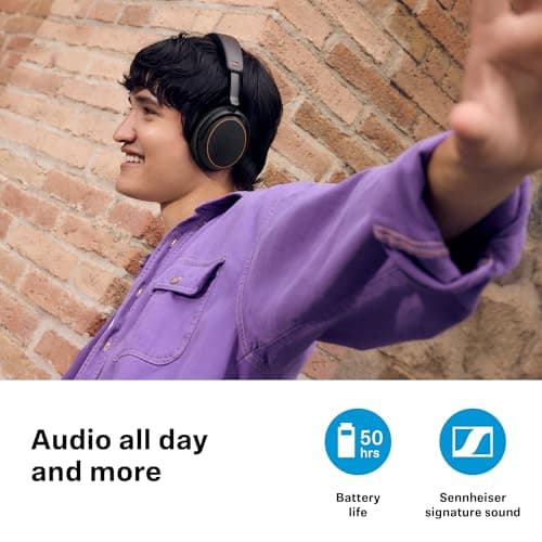 Sennheiser ACCENTUM Wireless Special Edition-Over Ear Headphones with Hybrid ANC,50 Hr Battery & Free BTD 600 Bluetooth Dongle Worth 5,990 Streaming & Crystal Clear Calls,Designed in Germany - Copper 2