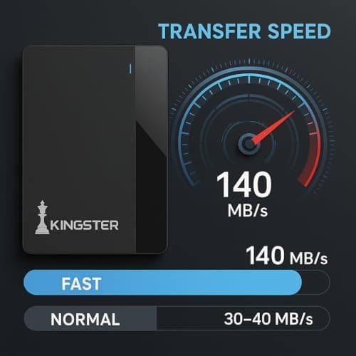 KINGSTER 1TB External Hard Drive – USB 3.0 Portable HDD | Ultra Slim, Plug & Play | Fast Data Transfer | Backup Storage for Laptop, PC, Mac (Black) 4