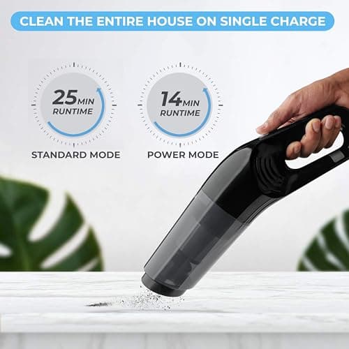 Tusa Cordless Vacuum Cleaner, Portable High Power Brushless Motor Vacuum Cleaner. Powerful Suction - for Car, Pet Hair and Home Cleaning (V2) Black 2