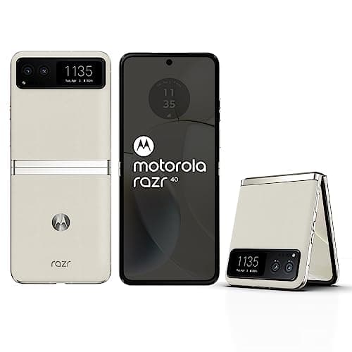 Motorola razr 40 (Vanilla Cream, 8GB RAM, 256GB Storage) | External AMOLED Display | 6.9" AMOLED 144Hz Display | 64MP Main Camera | Android 13