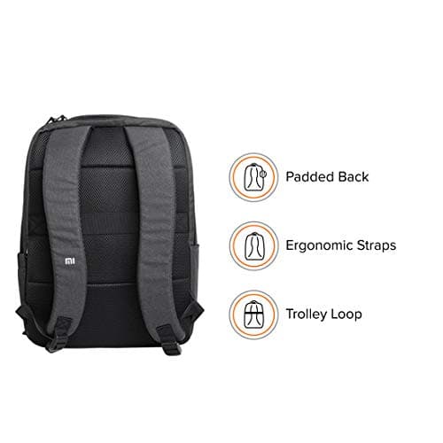 Mi Business Casual 21L Water Resistant Laptop Backpack (Dark Grey) 5