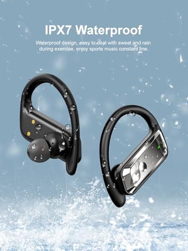 Wireless Earbuds Bluetooth 5.4 Headphones 53H Playtime Sport Earphones with LED Display,Over-Ear Buds Built in Mic in Ear Waterproof Headset for Workout Running Gaming 4