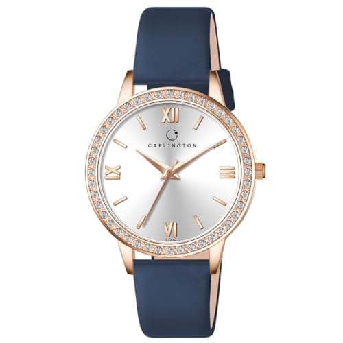 Carlington Iconic Analog Watches for Women with Premium Leather Strap - CT 2042