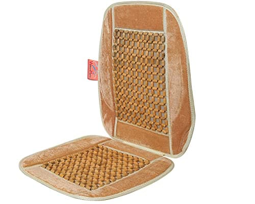 AutoWhrib Wooden Beads Cool Seat Cover Set for Cars Two Units | Car Seat Cover Accessory with Massage Cushion Mat | Breathable Seat Cover for Comfortable Drive