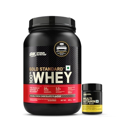 OPTIMUM NUTRITION (On) Multivitamin For Men60 Tablets,26 Vitamins & Minerals And Gold Standard 100% Whey 2 Lbs -(Double Rich Chocolate),2 Count,55 Servings