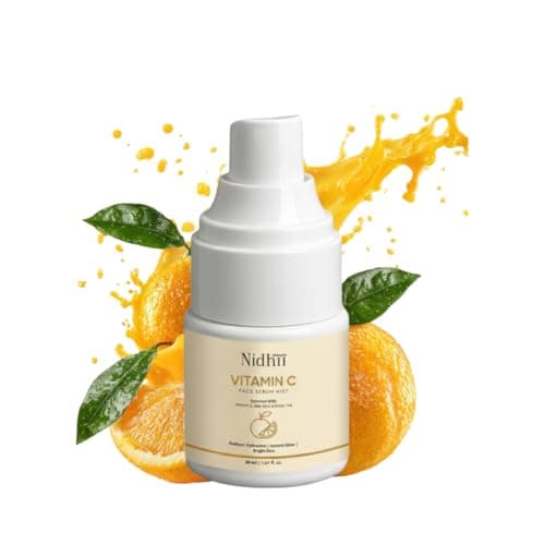Nidhii Skincare Vitamin C Face Serum Mist | 5X Concentrated Formula with Orange Extract, Aloe Vera and Green Tea for Brightening and Hydration | 30ml