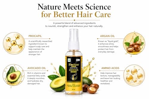Bloshine Hair Serum | Fortified With Procapil & Argan Oil | Blend Of UV Filters | Antioxidants | Conditioners | Hair Moisturisers | Helps To Strengthen and Protect Hair (50ml) 4