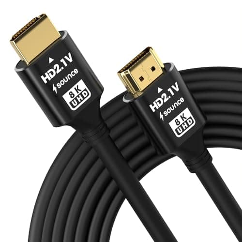 Sounce 8K HDMI 2.1 Cable (10FT, 8K 60Hz HDR, 4K 120Hz, High Speed 48Gbps with Ethernet, eARC, 3D, HDCP 2.3) - Compatible with PS5, Xbox, Roku, Apple TV, Switch, PC, Black (Pack of 1)