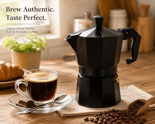 Shreedhar Impex Italian Style Moka Pot Coffee Kettle Aluminum Stovetop Espresso Maker Manual Coffee Brewer for Home Kitchen Travel Camping (2 Cup) 2