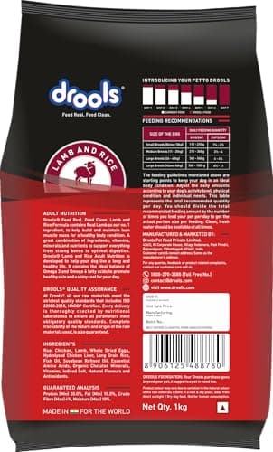 Drools Adult Dry Dog Food 1kg | Lamb and Rice Flavour | Supports Skin Nourishment and Coat Radiance | Promotes Healthy Digestion | Natural Antioxidants | Strengthen Immunity 2