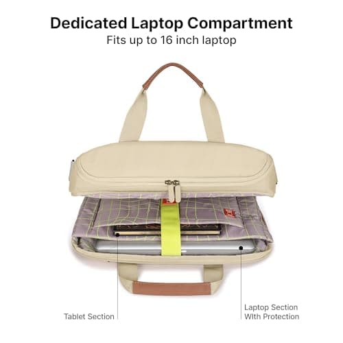 uppercase 14L Omega 02 Professional Laptop Messenger Bag | upto 15.6''| 3x More Water Resistant| Tablet Compartment| Multiple Organisers|Office Bag for Men & Women (Tan) 3