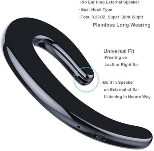 Drumstone (Limited 2+2 Year Warranty) Bluetooth Bone Conduction Ear Hook Headset, with Dual Device Connection, Fast Charging & Compact Design for iOS & Android 4